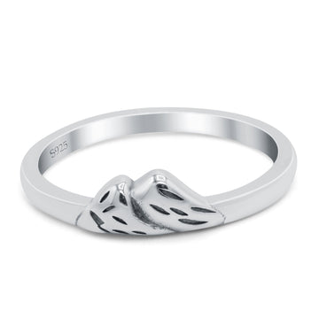 Mountains Oxidized Band Solid 925 Sterling Silver Thumb Ring (5mm)